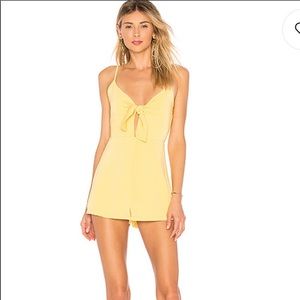 Dawn Front Tie Romper in Yellow